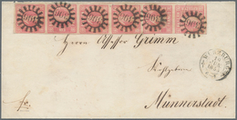 Br Bayern - Marken Und Briefe: 1850, 1 Kreuzer Rosa, Type I Im SENKRECHTEN SECHSER-STREIFEN Auf Brief M - Altri & Non Classificati