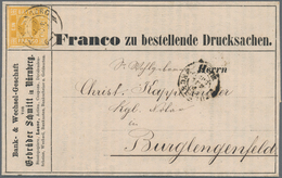 Br Bayern - Marken Und Briefe: 1862, 1 Kreuzer Gelb, Type I Auf VORDRUCK-DRUCKSACHE Von "NÜRNBERG 3 JUN - Other & Unclassified