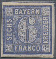 * Bayern - Marken Und Briefe: 1862, PROBEDRUCK Der 6 Kreuzer In Ultramarin Statt Blau, Ungebraucht Mit - Andere & Zonder Classificatie