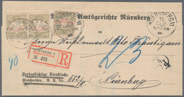 Br Bayern - Portomarken: 1888/95, Porto 3 Pfennig Grau Mit äußerst Seltenem KOPFSTEHENDEM Aufdruck Zusa - Altri & Non Classificati