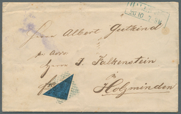 Br Braunschweig - Marken Und Briefe: 1853, 2 Sgr Schwarz A. Blauem Papier, Diagonal Halbiert (rechte Ob - Brunswick