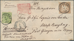 Br Württemberg - Marken Und Briefe: 1865 Wappenausgabe 9 Kr. Fahlbraun Zusammen Mit 1869 Ovalausgabe 1 - Otros & Sin Clasificación