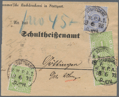 Br Württemberg - Marken Und Briefe: 1874, Freimarken 1 (Kr) Gelbgrün, Dreimal (dabei Ein Paar) Und 20 P - Otros & Sin Clasificación