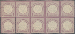** Deutsches Reich - Brustschild: 1872, Kleiner Brustschild 1/4 Gr. Hellgrauviolett, Waagerechter 10er- - Unused Stamps