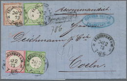 Br Deutsches Reich - Brustschild: 1873, DREIFARBEN-FRANKATUR: 1 Kr. Kleiner Schild Zusammen Mit 1 Kr., - Unused Stamps