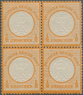 */** Deutsches Reich - Brustschild: 1872: 1/2 Gr Orange Im Viererblock In Kräftiger Frischer Farbe, Sehr - Ongebruikt