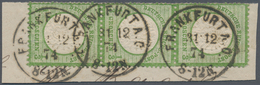 Deutsches Reich - Brustschild: 1872, Grosser Schild 1/3 Gr. Gelblichgrün, Senkrechter Dreierstreifen - Unused Stamps