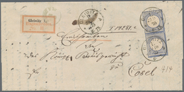 Br Deutsches Reich - Brustschild: 1872, 2 Groschen Blau, Großer Schild Im Senkrechten Paar Auf Brief, E - Unused Stamps