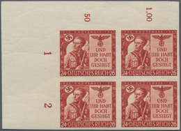 ** Deutsches Reich - 3. Reich: 1943, 20. Jahrestag Hitlerputsch, 24+26 Pfg. Im UNGEZÄHNTEN Eckrand-4er- - Unused Stamps