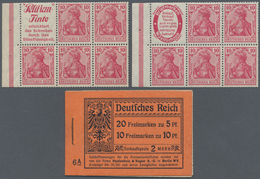 * Deutsches Reich - Markenheftchen: 1911/1912, Germania-Markenheftchen 2 Mark Auf Orangefarbenem Karto - Carnets