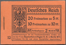 ** Deutsches Reich - Markenheftchen: 1913, Germania-Markenheftchen 2 Mark Auf Orangefarbenem Karton, Or - Postzegelboekjes