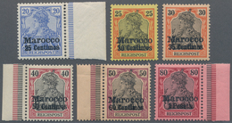 ** Deutsche Post In Marokko: 1903, Germania 20 Pf. Bis 80 Pf. Mit Fettem Aufdruck "Marocco", Sechs Nich - Marokko (kantoren)