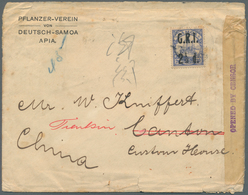 Br Deutsche Kolonien - Samoa - Britische Besetzung: 1914, Vordruck-Umschlag (Beförderungsspuren) Vom Pf - Samoa