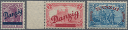 * Danzig: 1920, Großer Innendienst, 60 Pfg., 1 Mark Und 2 Mark, Drei Werte Komplett Farbfrisch Und In - Other & Unclassified