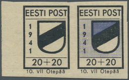 ** Dt. Besetzung II WK - Estland - Odenpäh (Otepää): 20 Kop. Schwarz/violettultramarin, Type II, Geschn - Bezetting 1938-45