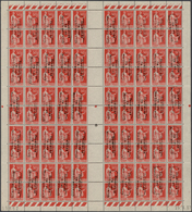 ** Dt. Besetzung II WK - Frankreich - Dünkirchen: 50 C. Friedensallegorie, Kompletter Originalbogen Zu - Ocupación 1938 – 45