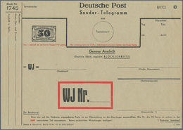 GA DDR - Ganzsachen: 1951, 50 Pf Sonder-Telegrammblatt Für Die III.Weltspiele Der Jugend, Links Oben Bl - Andere & Zonder Classificatie