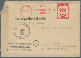 Br Berlin: 1948: Zehnfachfrankatur. Notumschlag Mit Aufkleber Landgericht Berlin Als Ortsbrief Gegen Zu - Autres & Non Classés