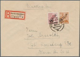 Br Berlin: 1948: 24 Und 40 Pf Scharzaufdruck Zusammen Auf Brief Ab Berlin-Spandau Vom 30.12.48 Nach Kon - Other & Unclassified
