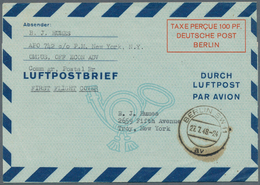 GA Berlin - Ganzsachen: 1948: 100 Pf Luftpost-Leichtbrief Typ I, Sogen. "Merill/Humes-Umschalg" Mit Der - Other & Unclassified