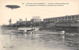 92-LEVALLOIS-PERRET- L'USINE CLEMENT-BAYARD, UN DIRIGEABLE EVOLUANT AU-DESSUS DE LA SEINE - Levallois Perret