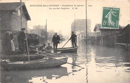 92-BOULOGNE-BILLANCOURT- LA RUE DES PEUPLIERS, INONDATION 1910 - Boulogne Billancourt