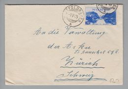 Norwegen V?stfoldbanen 1939-07-04 Brief Nach Zürich - Storia Postale