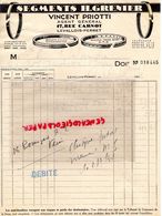 92- LEVALLOIS PERRET- RARE FACTURE VINCENT PRIOTTI-SEGMENTS H. GRENIER- AUTO AUTOMOBILE-17 RUE CARNOT-1934 - Auto's
