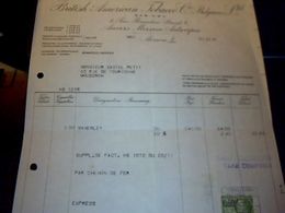 Facture  British American  Tabacco Co Belgium Ltd A Merxem  Hollande Annee 1929 - Pays-Bas