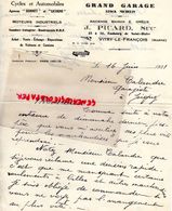 51- VITRY LE FRANCOIS- RARE LETTRE MANUSCRITE SIGNEE J. PICARD-E. GREUX-GRAND GARAGE MICHELIN-CYCLES DONNET LICORNE-1931 - Cars