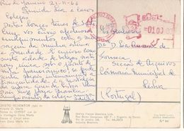 Brazil & Marcofilia, Rio De Janeiro, Cristo Redentor Visto Do Miradouro D. Maria, Lisboa 1966 (6866) - Cartas & Documentos