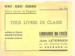Buvard Jean Leterrrier Librairie Du Lycée Articles De Bureau Papeterie Et Articles Scolaires 20 Jeanne D'Arc Orléans - Papeterie
