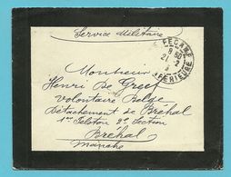 Brief Stempel FECAMP 21/2/15 Naar "Volontaire Belge" Te Brehal - Army: Belgium