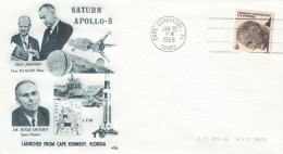 Apollo 5 Lunar Mission Cover, President Johnson, Dr. Dryden, Cape Canaveral FL 22 January 1968 Postmark - Noord-Amerika