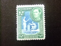 ST. VINCENT SAINT VINCENT 1938 - 48 GEORGE VI  Pax Et Justitia Yvert 121 * MH - SG N 149 * MH - St.Vincent (...-1979)