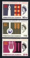TRISTAN DA CUNHA 1966 20th Anniversary Of UNESCO: Set Of 3 Stamps UM/MNH - Tristan Da Cunha