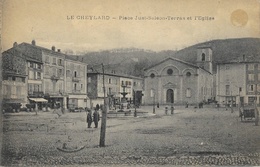 Le Cheylard (Ardèche) - Place Just-Saléon-Terras Et L'Eglise, Fontaine - Edition C. Artige - Le Cheylard