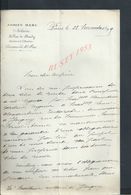 LETTRE DE 1899 ADRIEN MARC NOTAIRE À PAIS RUE DE BONDY : - Manuscripts