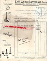 57- SARRELOUIS- RARE FACTURE ETS. CRICO SARRELOUIS SARRE- FABRIQUE CRICS ET ROULEURS HYDRAULIQUES- 1934 AUTO - Automobil