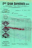 57- SARRELOUIS- RARE FACTURE ETS. CRICO SARRELOUIS SARRE- FABRIQUE CRICS ET ROULEURS HYDRAULIQUES- 1934 AUTO - Automobil