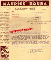 75- PARIS- RARE LETTRE ETS. MAURICE HOUBA-GARAGE AUTO-AUTOMOBILE-11 PLACE DE LA NATION -ANGLE AV. BOUVINES-1933 - Auto's