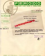 75- PARIS- CLIGNANCOURT- LETTRE FERODO-GARNITURES FREINS - 2 RUE CHATEAUDUN- USINE SAINT OUEN-SAINTE HONORINE-CAHAN-1935 - Cars