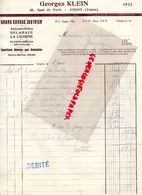 89- JOIGNY- RARE LETTRE GEORGES KLEIN- GRANS GARAGE JOVINIEN-DELAHAYE -LA LICORNE- SOLEX-35 QUAI DE PARIS-1934  YONNE - Automovilismo