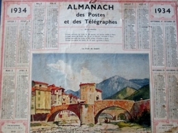 ALMANACH DES POSTES ET DES TELEGRAPHES( 1934) SOSPEL Le Pont - Grand Format : 1921-40