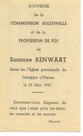 Seraing Jemeppes Sur Meuse Souvenir Communion Suzanne Renwart 25 Mai 1947 - Seraing