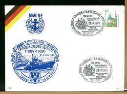 DEUTSCHE - MARINE - LUBECK TRAVEMUNDE WOCHE 1989 - Enveloppes Privées - Neuves
