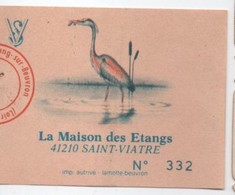 Ticket D'entrée/ La Maison Des Etangs/ 42 210 Saint Viatre/ MEUNG Sur BEUVRON //Loir Et Cher/ Vers 1960-1980      VPN137 - Toegangskaarten