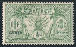 NOUVELLES HEBRIDES 1911 - Yv. 49 *   Cote= 3,00 EUR - Idole Indigène 1/2p ; Filigrane  ..Réf.AFA22961 - Nuovi