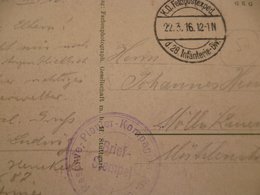 Sur CPA Maronvilliers Cachet Guerre 1916 K.O.Feldpostexped D.28 Infanterie Division - Cartas & Documentos