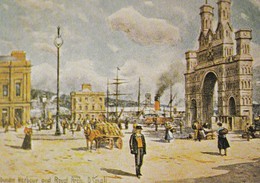 Postcard Dundee Harbour Dock Street With The Royal Arch Artwork By D Small  My Ref  B22420 - Angus